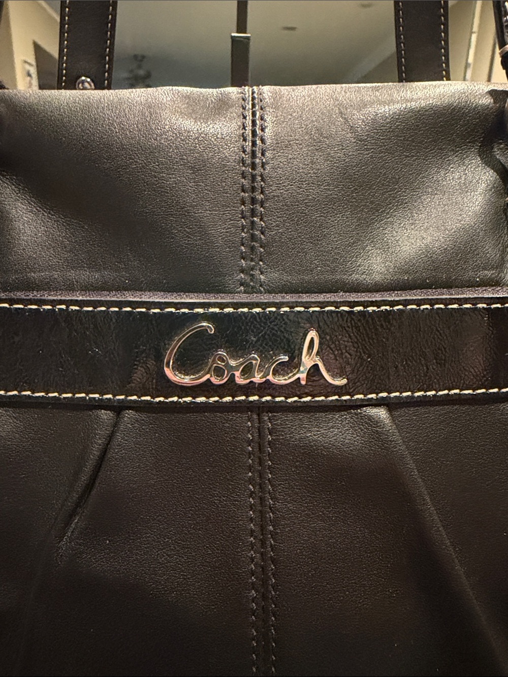 Coach Black Leather Diaper Bag - Picture 7 of 10